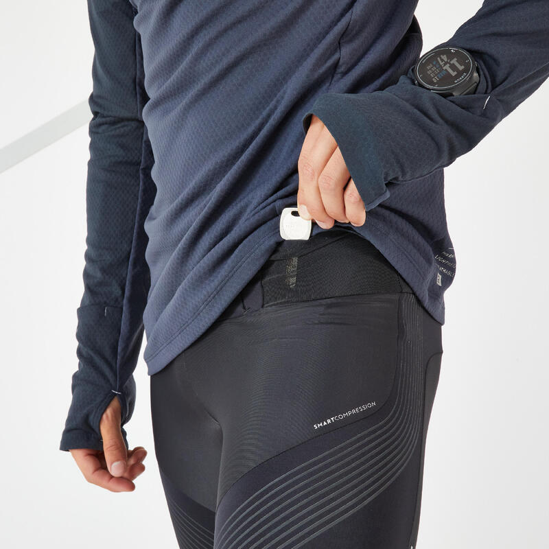 Leggings compressivi running uomo KIPRUN neri