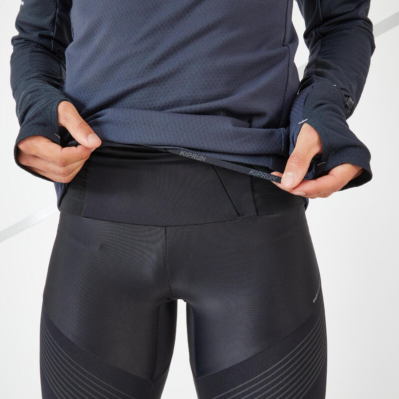 Leggings compressivi running uomo KIPRUN neri