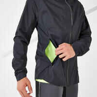 MEN'S WATERPROOF WINDPROOF JACKET - KIPRUN RAIN+ - BLACK