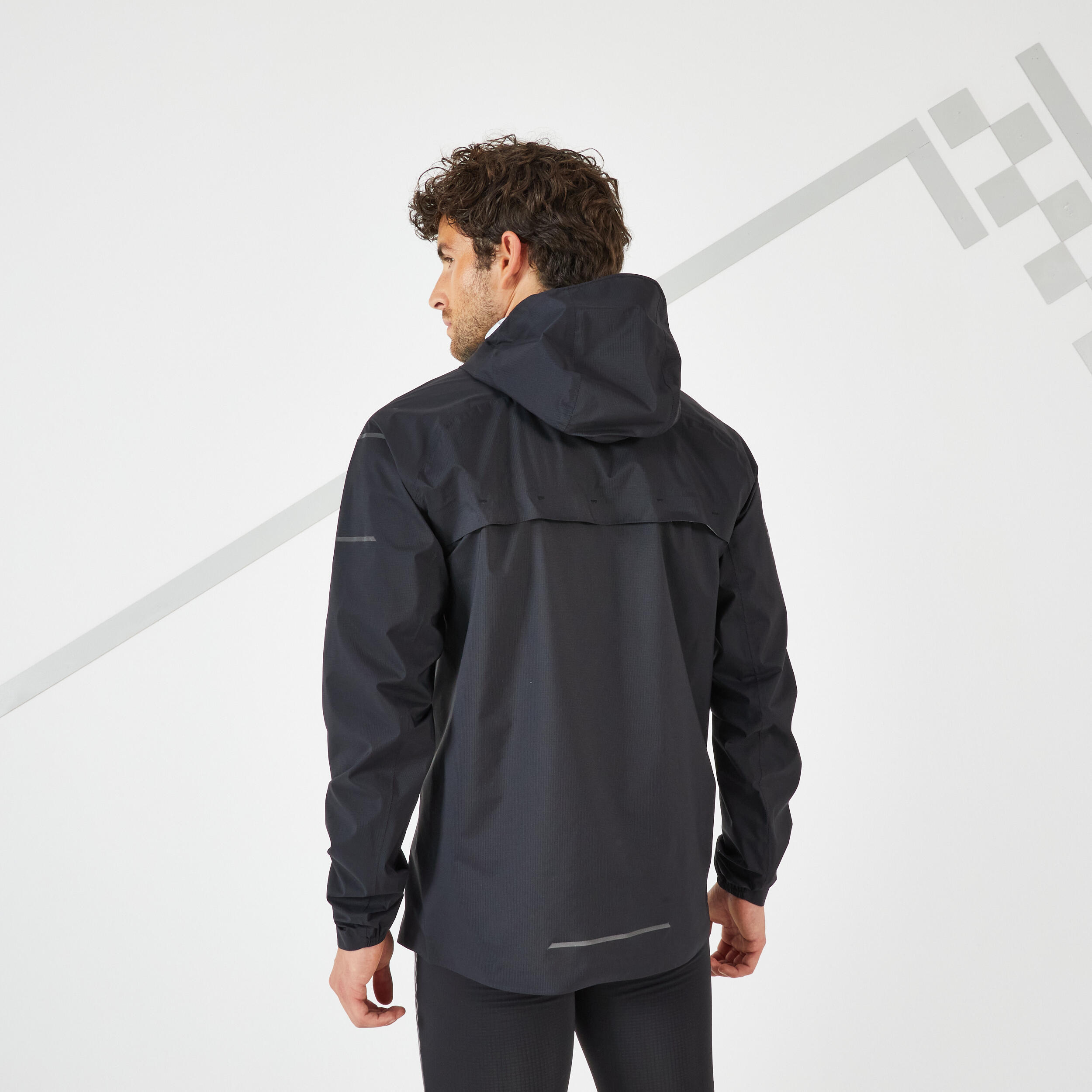 MEN'S WATERPROOF WINDPROOF JACKET - KIPRUN RAIN+ - BLACK 3/10