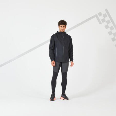 Куртка чоловіча Rain+ для бігу водонепроникна вітронепроникна чорна
