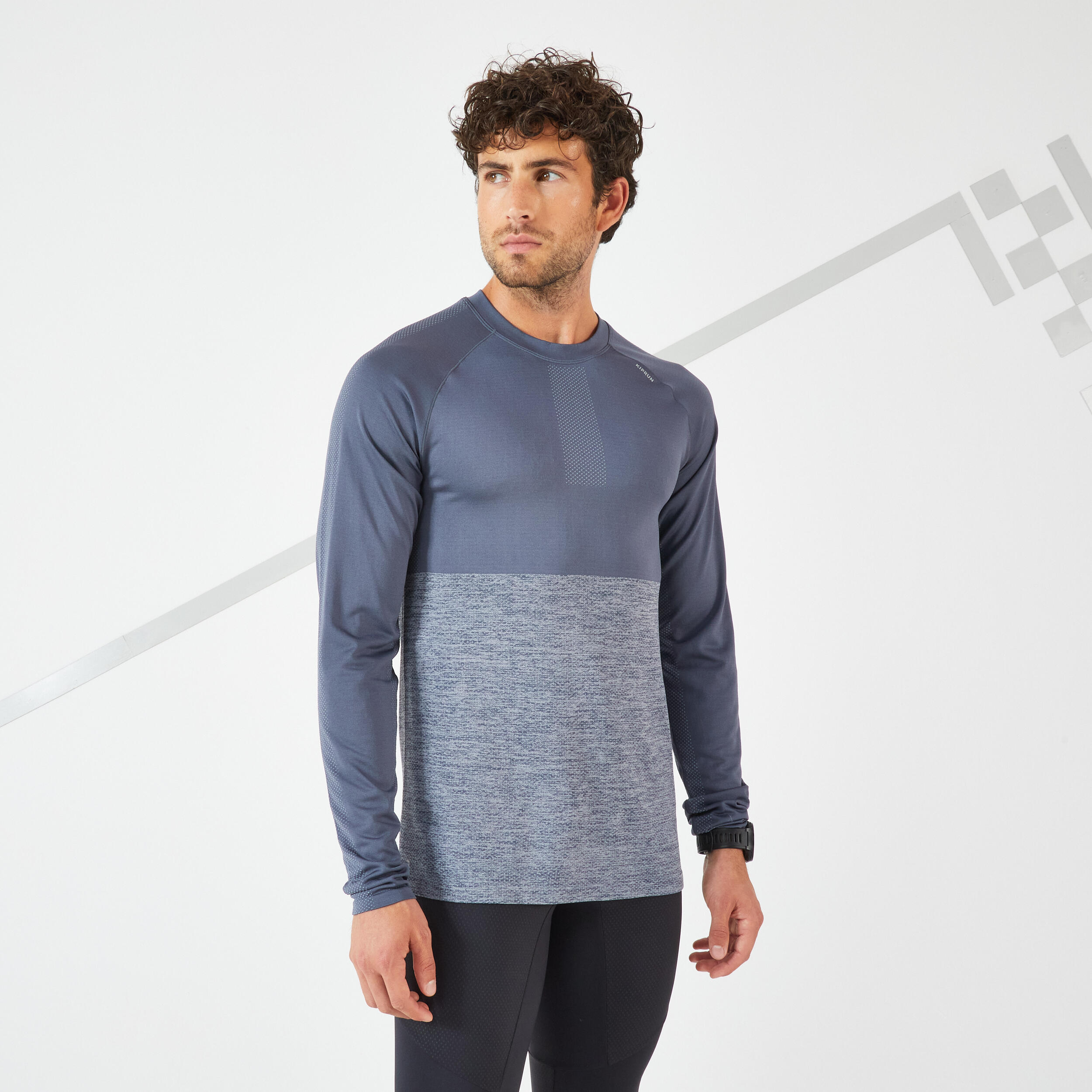 Men's Winter Breathable Running T-Shirt - Kiprun Skincare LS Grey - Carbon  grey, Dark grey - Kiprun - Decathlon