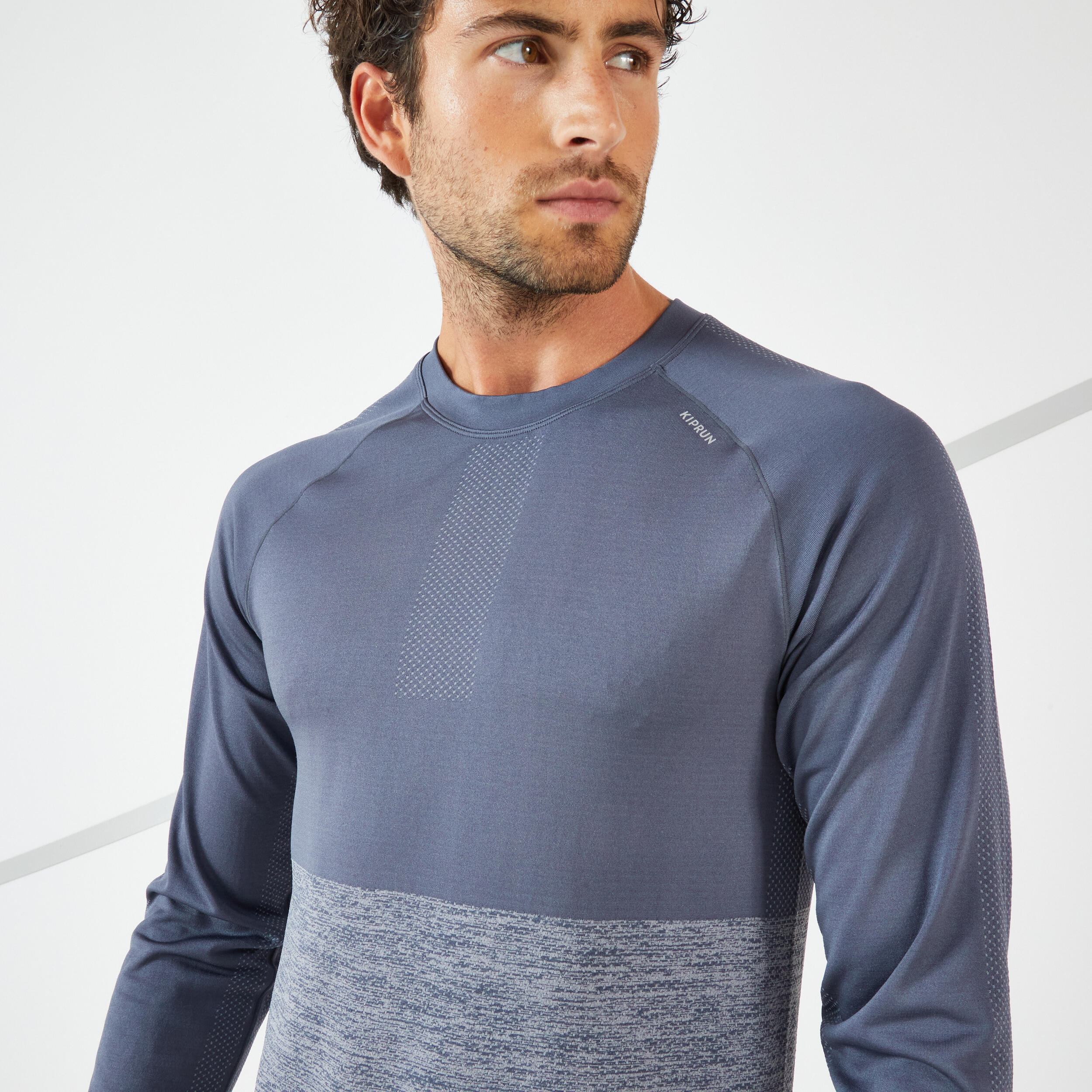 CARE MEN'S BREATHABLE LONG-SLEEVED RUNNING T-SHIRT - GREY LIMITED EDITION 4/9
