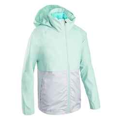 KIDS' WATERPROOF RUNNING JACKET WITH DETACHABLE LAYER - KIPRUN 3 IN 1 - GREEN