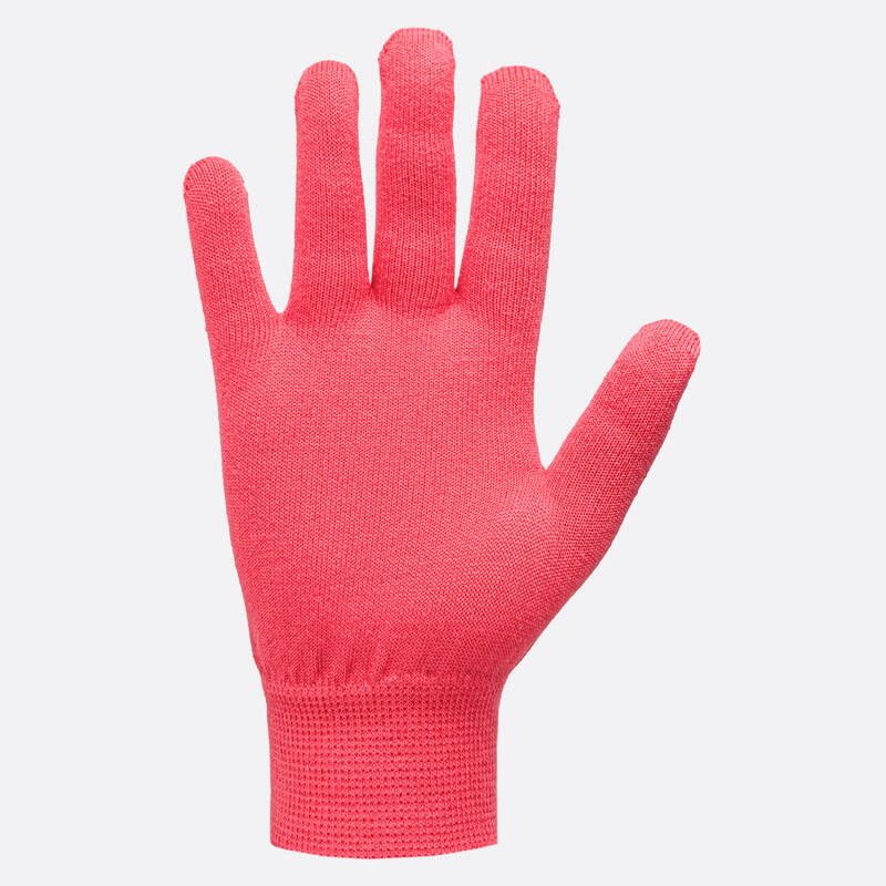 KIDS' RUNNING GLOVES - KIPRUN WARM - DESERT ROSE