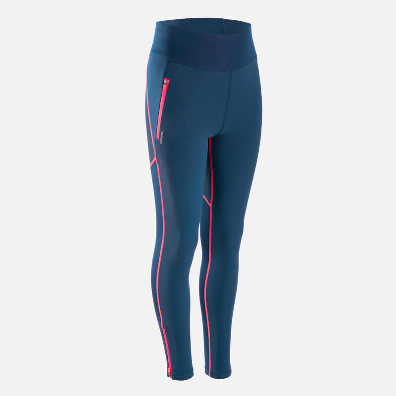 COLLANT DE RUNNING RESPIRANT FILLE - KIPRUN DRY+ MARINE ROSE