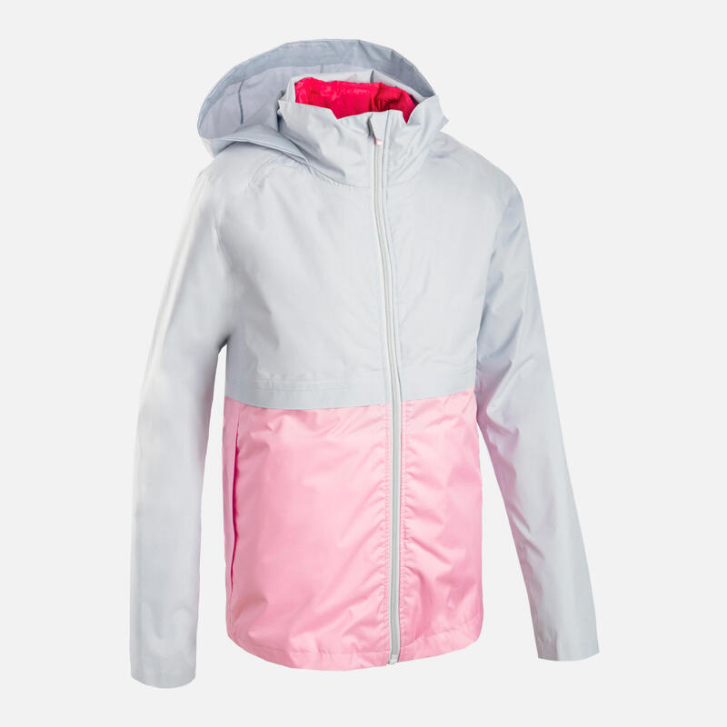 KIDS' WATERPROOF RUNNING JACKET WITH DETACHABLE INNER LAYER - KIPRUN 3 IN 1 PINK