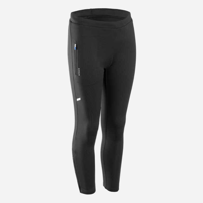 KIDS' WARM RUNNING TIGHTS KIPRUN WARM+ BLACK Decathlon
