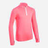 Kids' KIPRUN WARM Warm+ 1/2 zip long-sleeved jersey - Pink