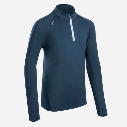 
      KIDS' WARM LONG-SLEEVED RUNNING JERSEY 1/2 ZIP - KIPRUN WARM -NAVY BLUE
  