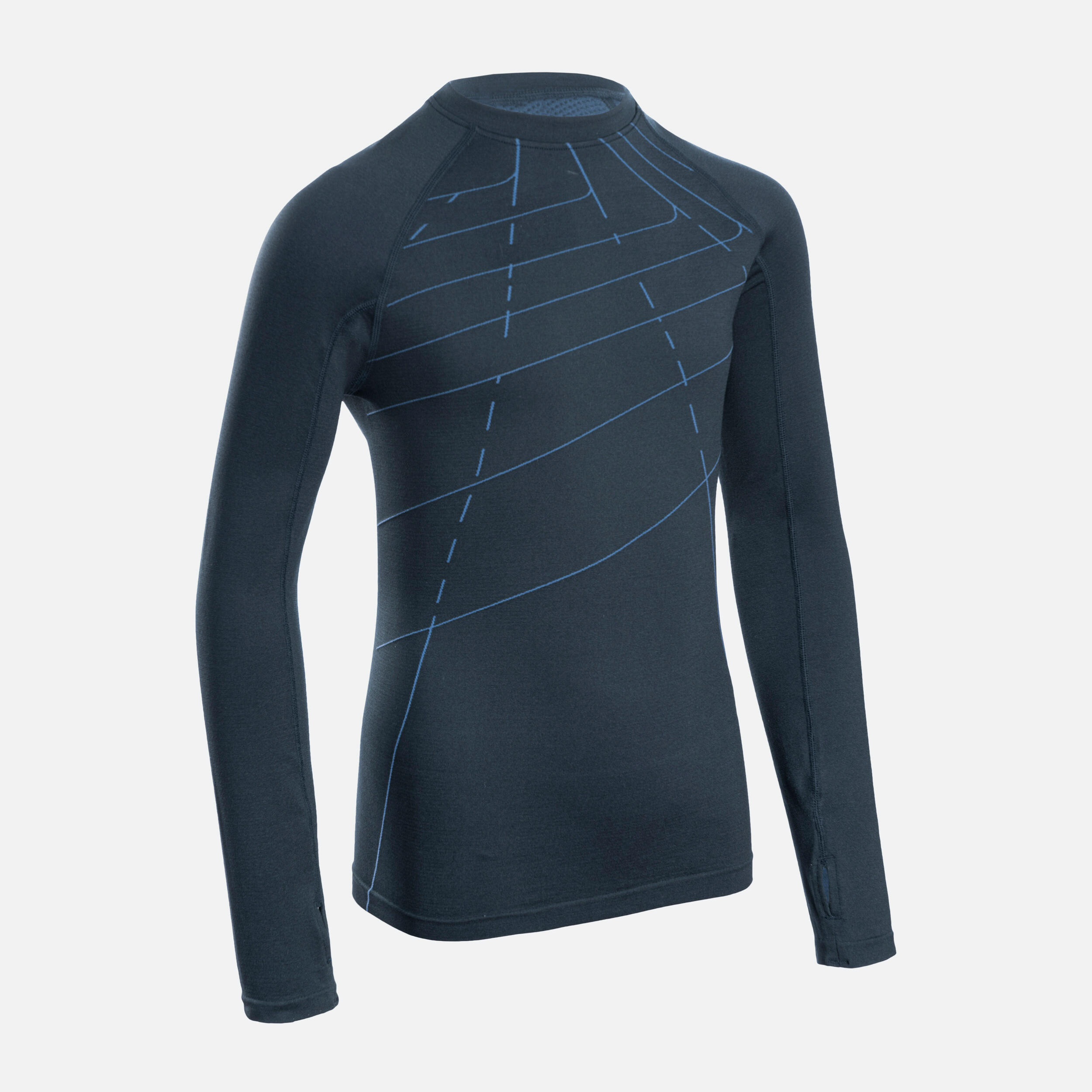 Children's Running Breathable Long-Sleeved T-Shirt Kiprun Skincare Navy 7/7
