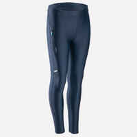 BREATHABLE KIDS' RUNNING TIGHTS - KIPRUN DRY - NAVY BLUE