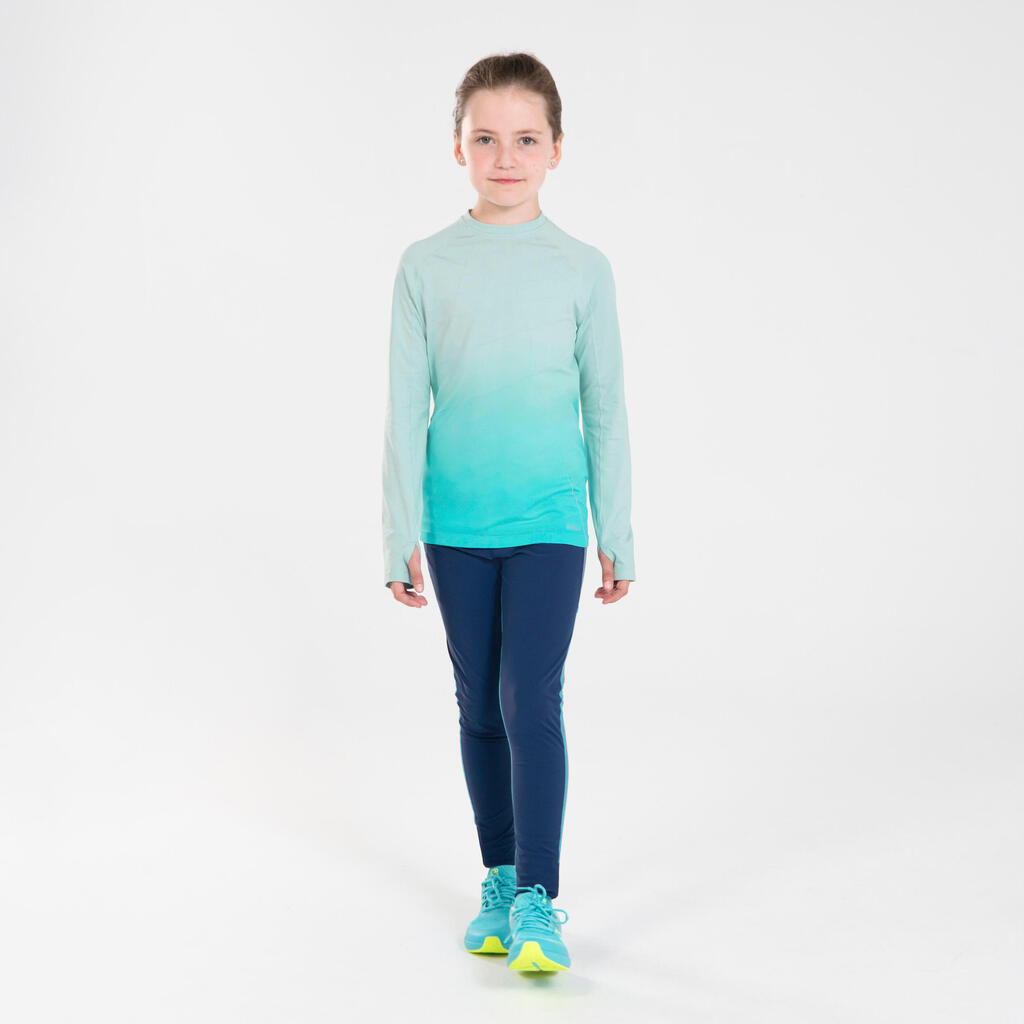 Children's Breathable Long-Sleeved T-Shirt Kiprun Skincare Green