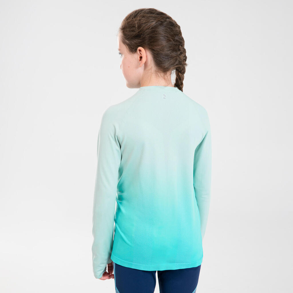 Children's Breathable Long-Sleeved T-Shirt Kiprun Skincare Green