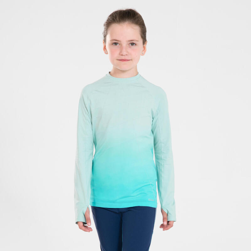 Hardloopshirt met lange mouwen voor kinderen Skincare turquoise