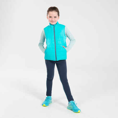 KIDS' WATERPROOF RUNNING JACKET WITH DETACHABLE LAYER - KIPRUN 3 IN 1 - GREEN