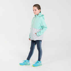 KIDS' WATERPROOF RUNNING JACKET WITH DETACHABLE LAYER - KIPRUN 3 IN 1 - GREEN