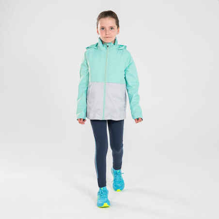 Παιδικό Αδιάβροχο Μπουφάν για Τρέξιμο με Αφαιρούμενο Γιλέκο με Επένδυση - Kiprun 3 σε 1 - Πράσινο