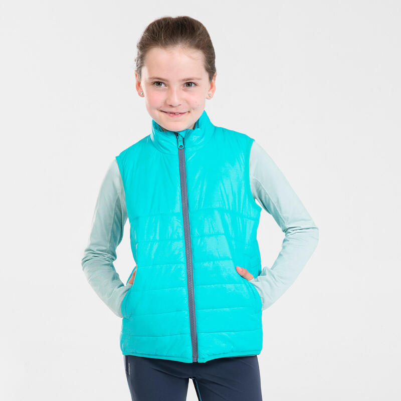 Lauf-Regenjacke Leichtathletik herausnehmbare Innenjacke 3-in-1 Kiprun Kinder grün