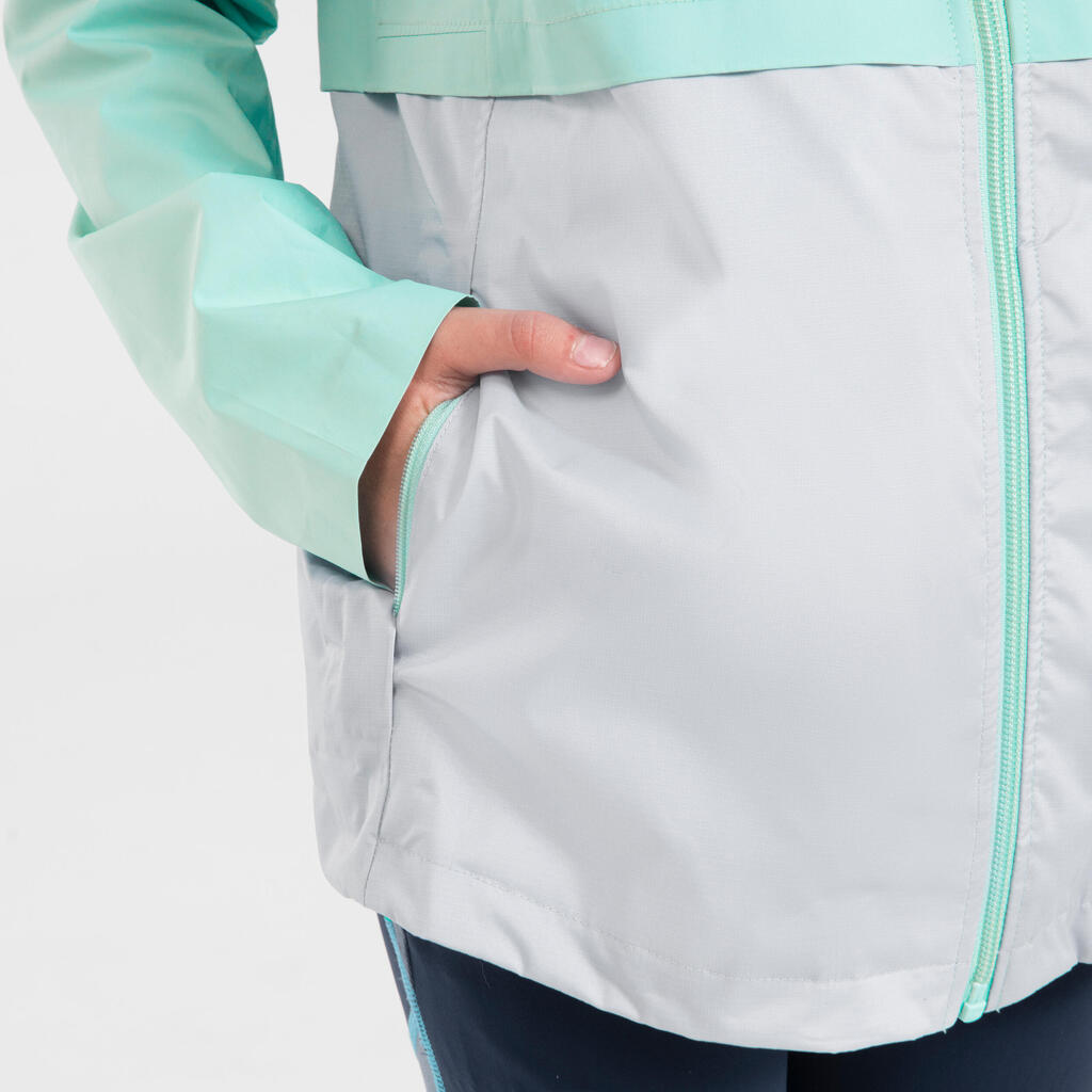 Lauf-Regenjacke Leichtathletik herausnehmbare Innenjacke 3-in-1 Kiprun Kinder grün