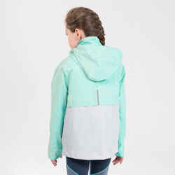 KIDS' WATERPROOF RUNNING JACKET WITH DETACHABLE LAYER - KIPRUN 3 IN 1 - GREEN