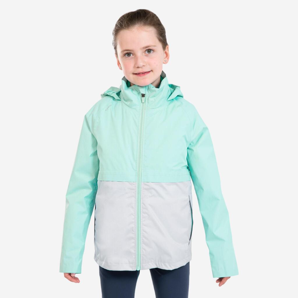 KIDS' WATERPROOF RUNNING JACKET WITH DETACHABLE LAYER - KIPRUN 3 IN 1 - GREEN