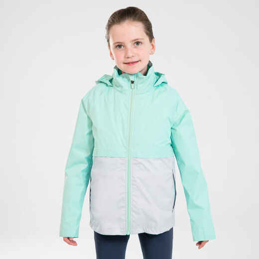 
      Detská nepremokavá bežecká bunda s odnímateľnou prešívanou bundou Kiprun 3v1 zelená
  