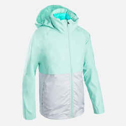 KIDS' WATERPROOF RUNNING JACKET WITH DETACHABLE LAYER - KIPRUN 3 IN 1 - GREEN