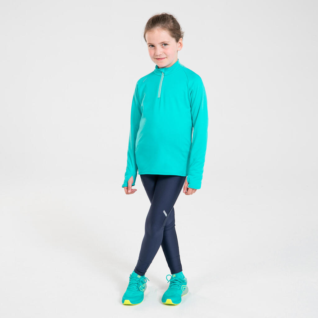 COLLANT DE RUNNING RESPIRANT ENFANT - KIPRUN DRY BLEU MARINE