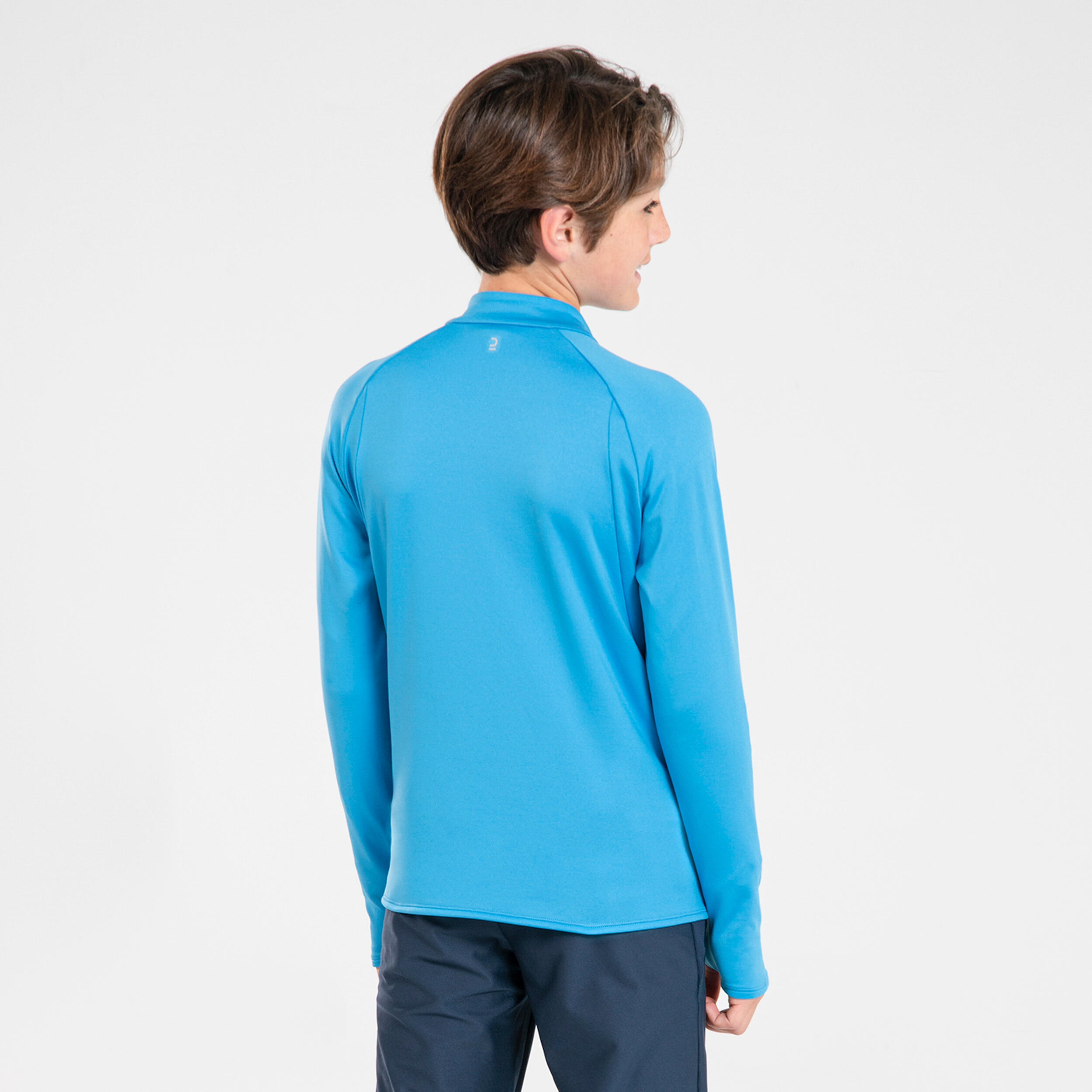 KIDS' WARM LONG-SLEEVED RUNNING JERSEY 1/2 ZIP - KIPRUN WARM - BLUE 3/7