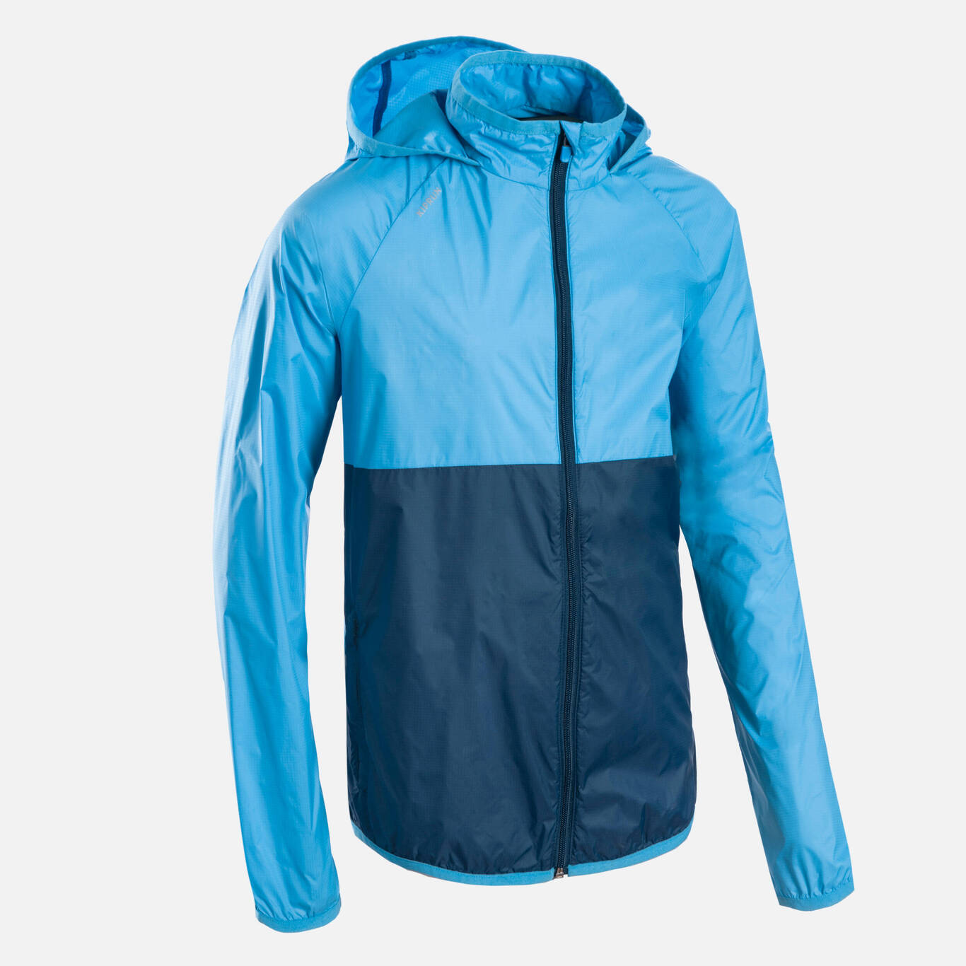 Kids' ultra light KIPRUN WIND windproof running jacket - two-tone blue