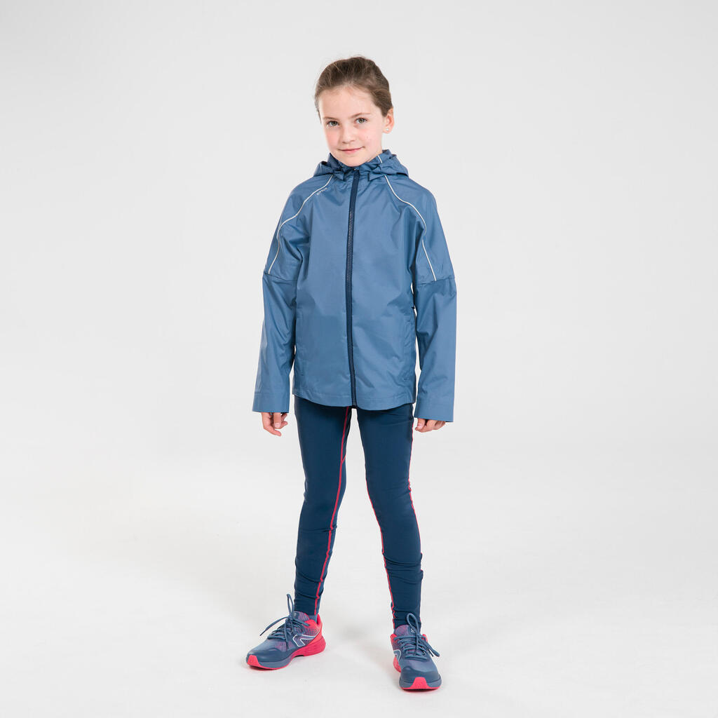 Laufjacke Kinder wasserdicht - Rain grün/blau 