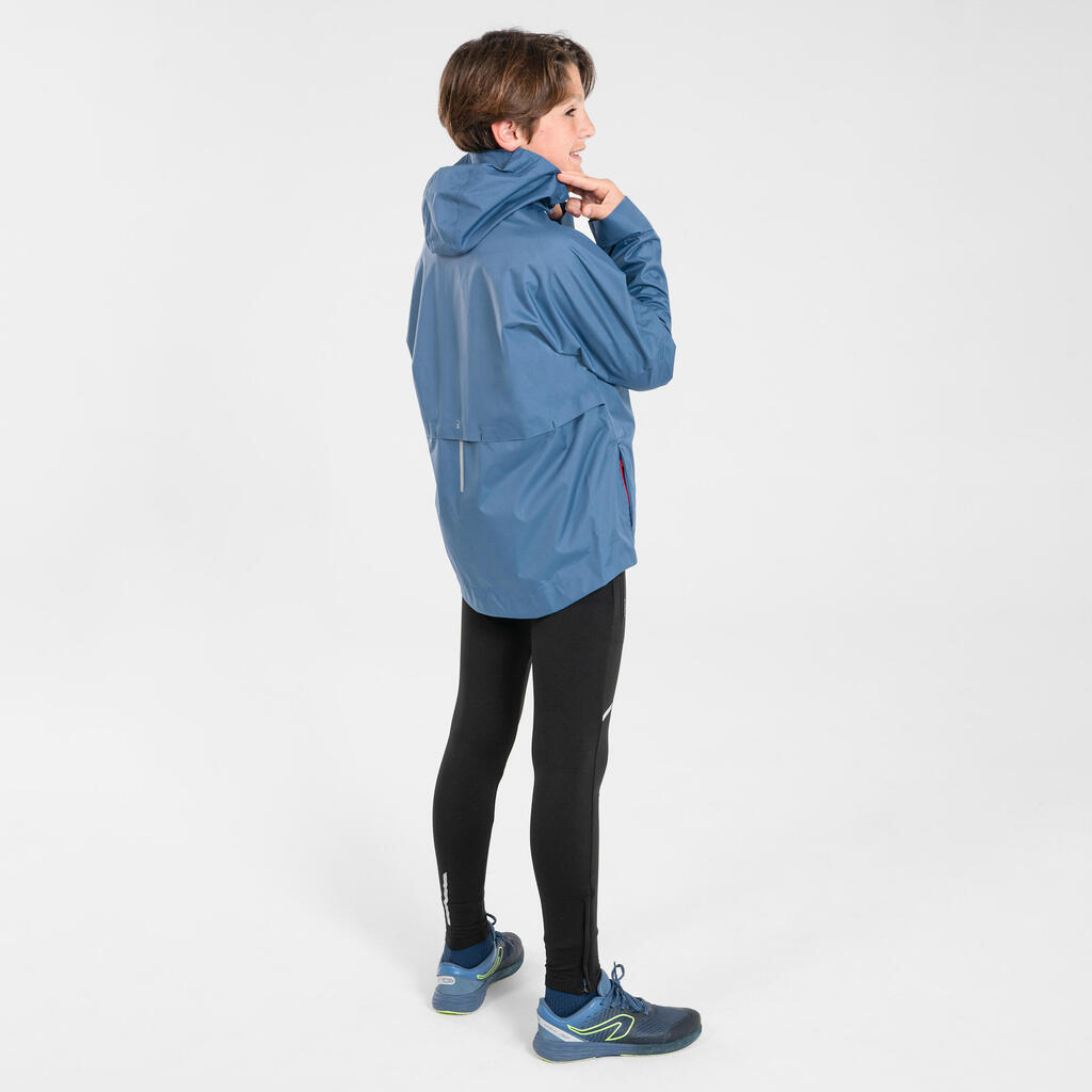 KIPRUN Rain kid's waterproof running jacket - green/blue