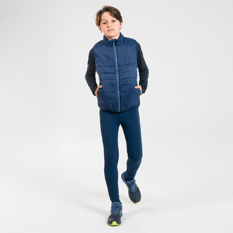 VESTE RUNNING IMPERMEABLE AVEC DOUDOUNE AMOVIBLE ENFANT - KIPRUN 3 EN 1 MARINE