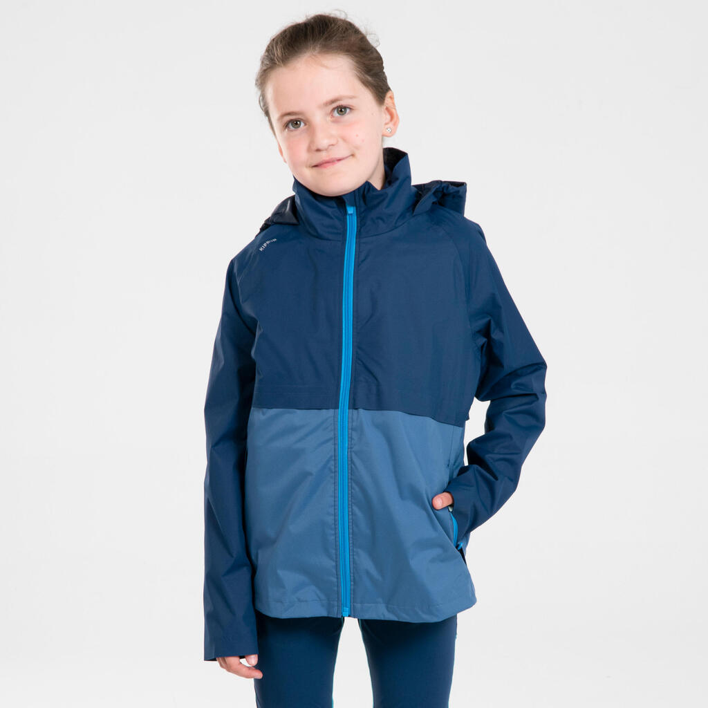 Lauf-Regenjacke Leichtathletik herausnehmbare Innenjacke 3-in-1 Kiprun Kinder grün