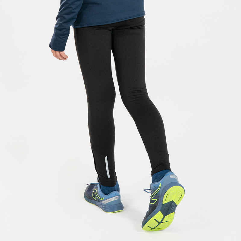 KIDS' WARM RUNNING TIGHTS KIPRUN WARM+ BLACK Decathlon