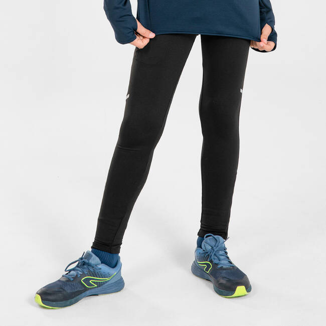 BLACK RUNNING LEGGINGS trousers decathlon kalenji sports age 10 years £3.00  - PicClick UK