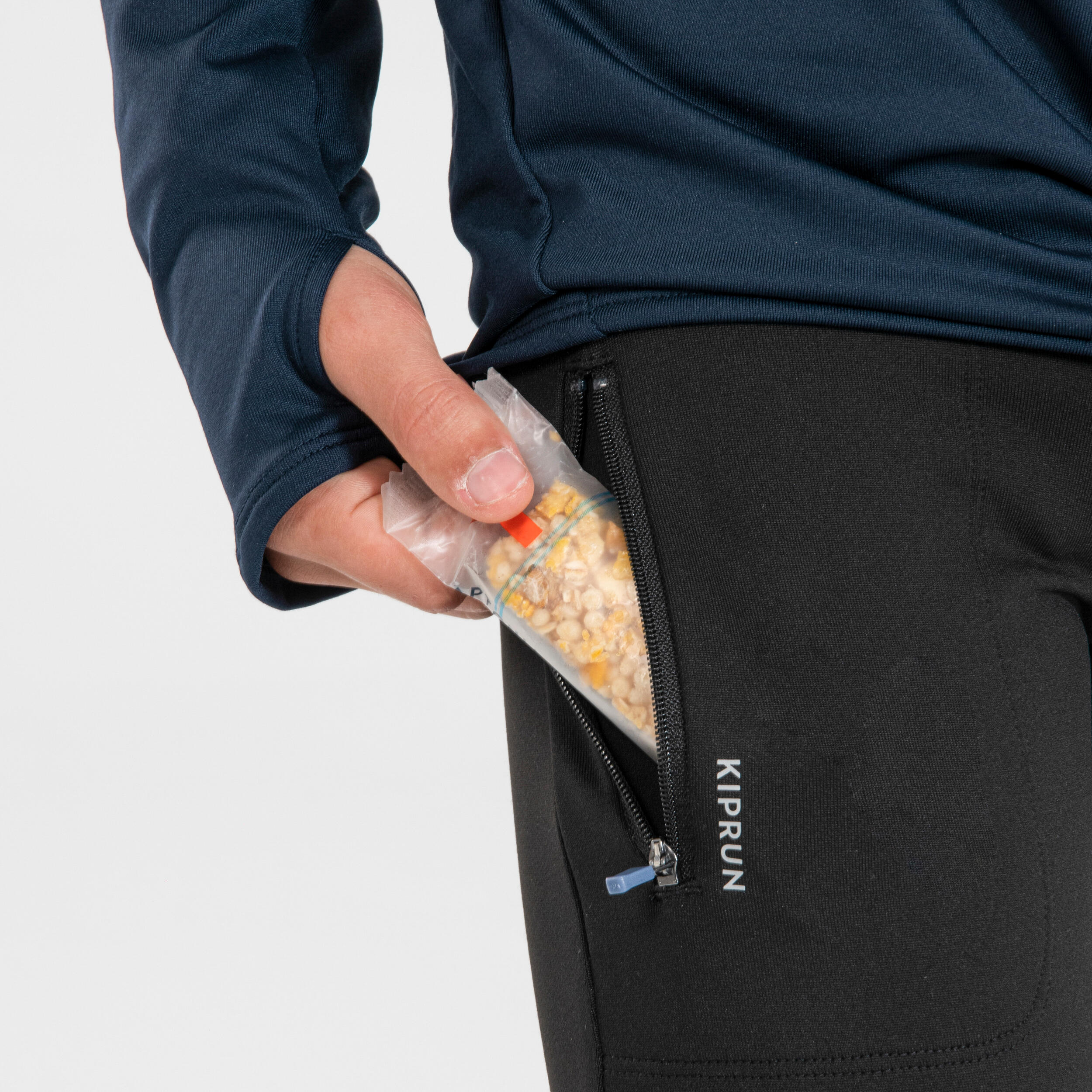 Mallas atletismo largas cálidas niños Kiprun Warm+ negro 6/12