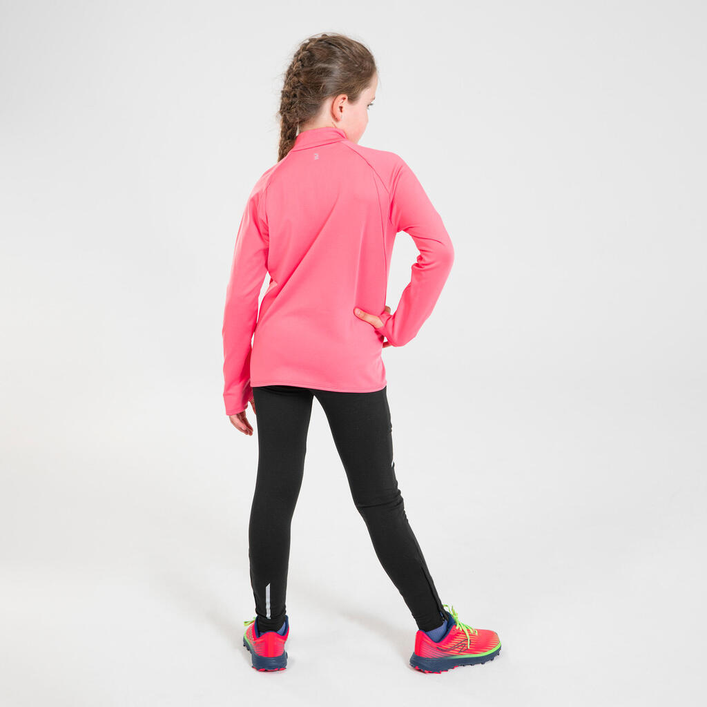 KIDS' WARM RUNNING TIGHTS - KIPRUN WARM+ BLACK