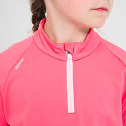 Kids' KIPRUN WARM Warm+ 1/2 zip long-sleeved jersey - Pink