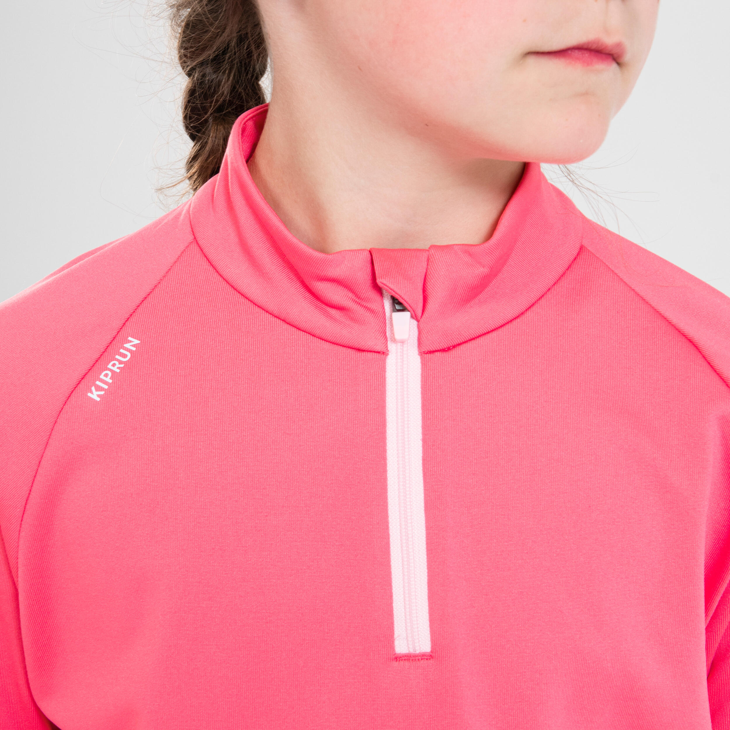 Kids' KIPRUN WARM Warm+ 1/2 zip long-sleeved jersey - Pink 4/10