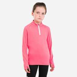 Kids' KIPRUN WARM Warm+ 1/2 zip long-sleeved jersey - Pink