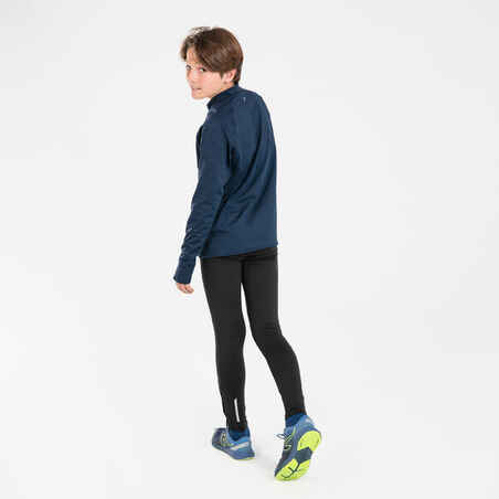 KIDS' WARM RUNNING TIGHTS - KIPRUN WARM+ BLACK