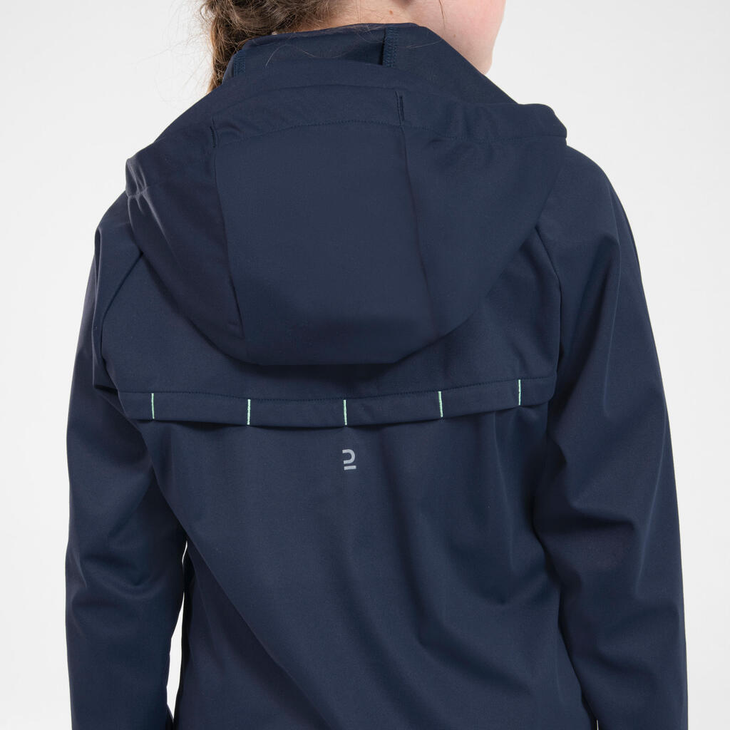 Laufjacke warm wasserdicht Kiprun Warm Kinder marineblau/grün