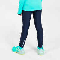 BREATHABLE KIDS' RUNNING TIGHTS - KIPRUN DRY - NAVY BLUE