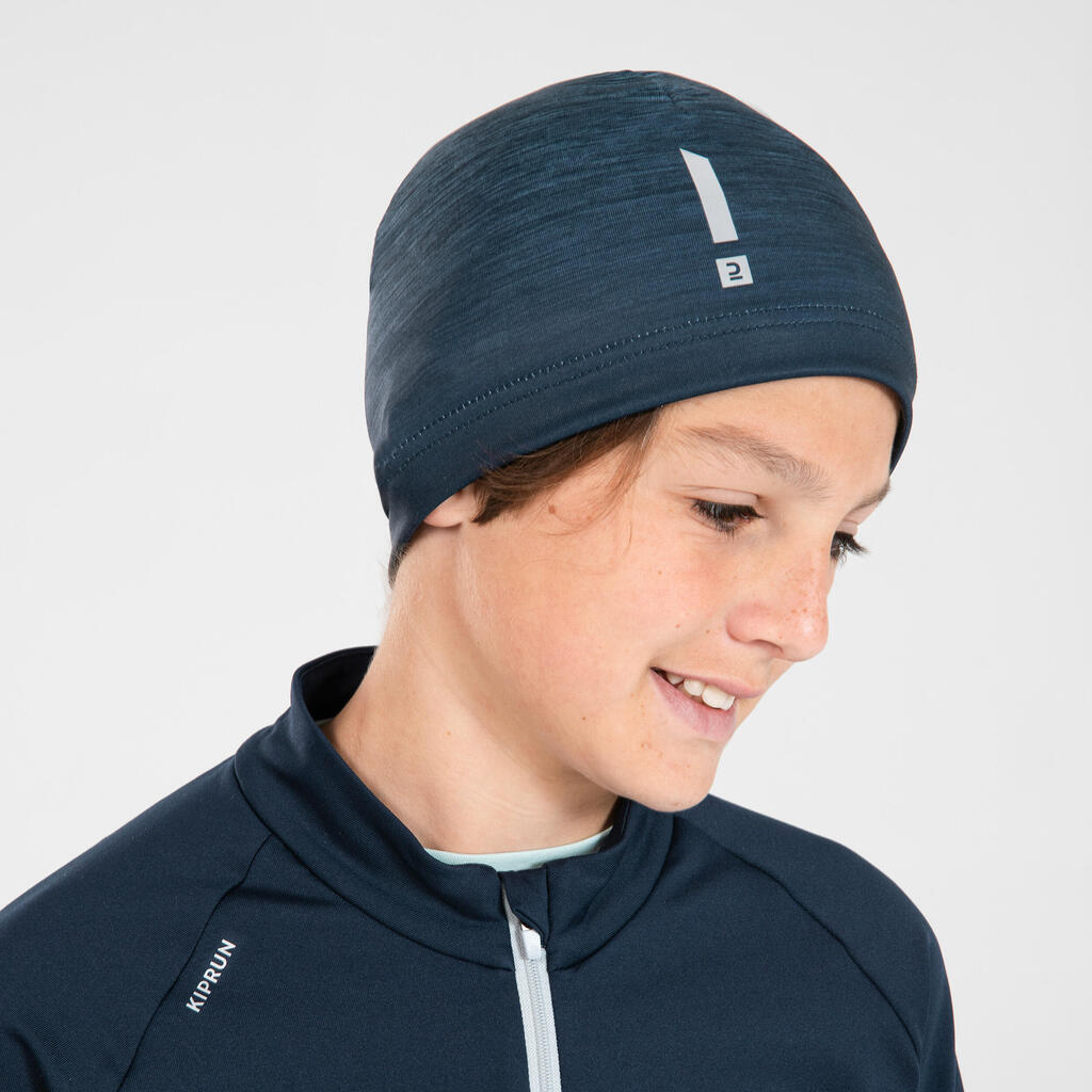 KIPRUN DRY+ Kid's Waterproof Running Hat - Navy/Green