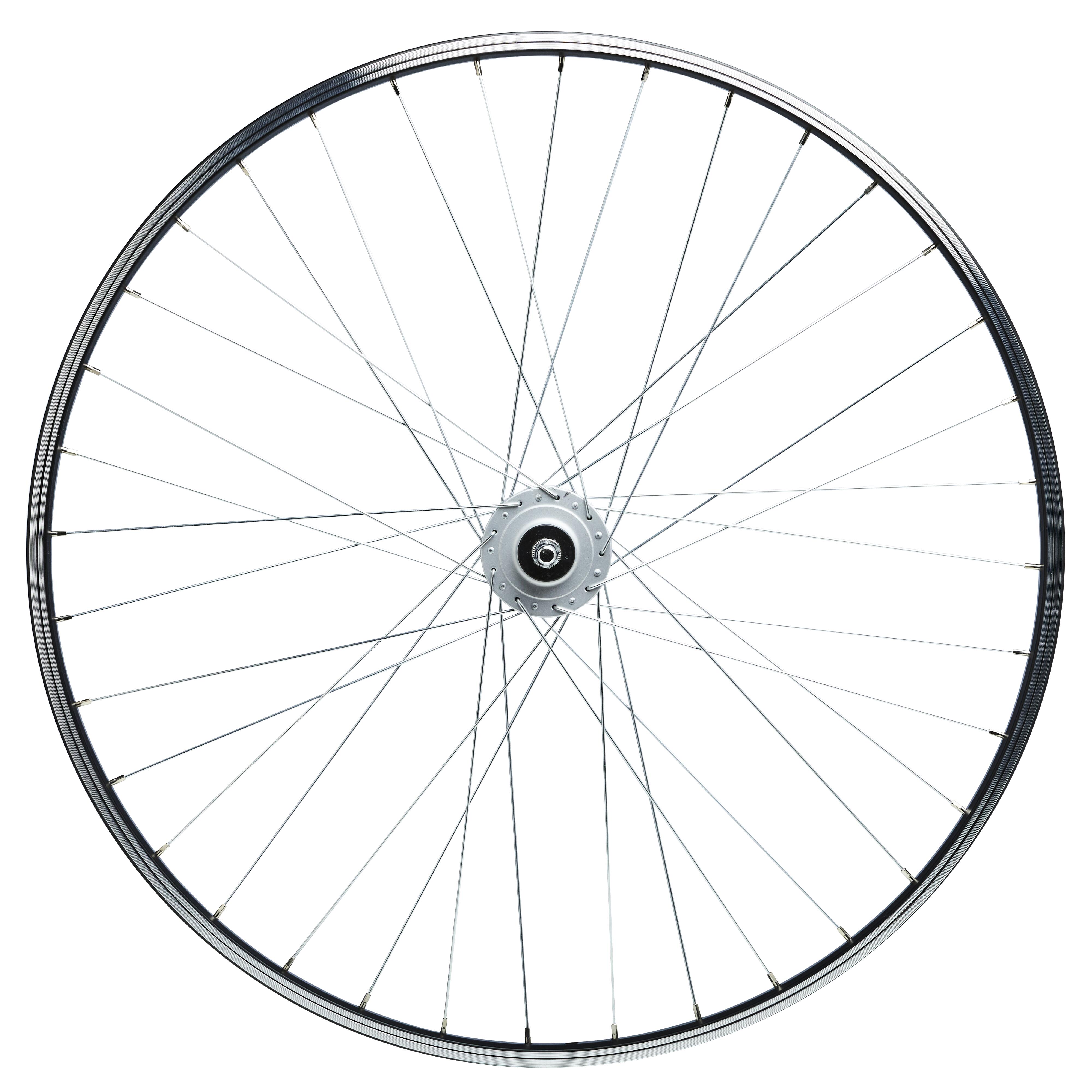 Roda de trekking 28" /dianteira/dínamo/parede simples/v-brake/parafuso/preto