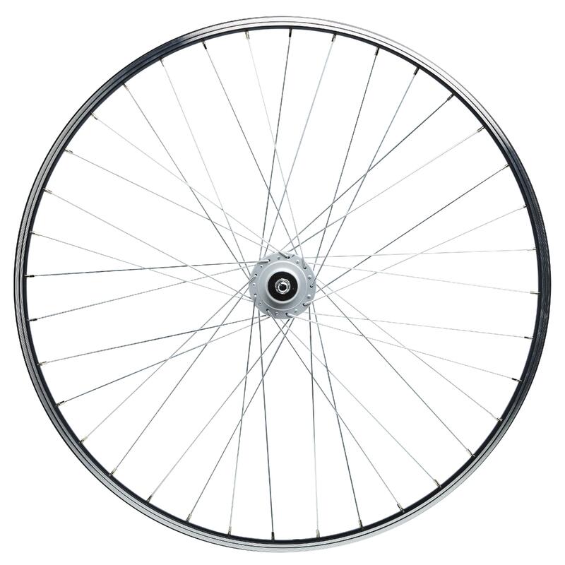 Rueda delantera bicicleta 28" buje dinamo pared simple V-Brake tornillo negro