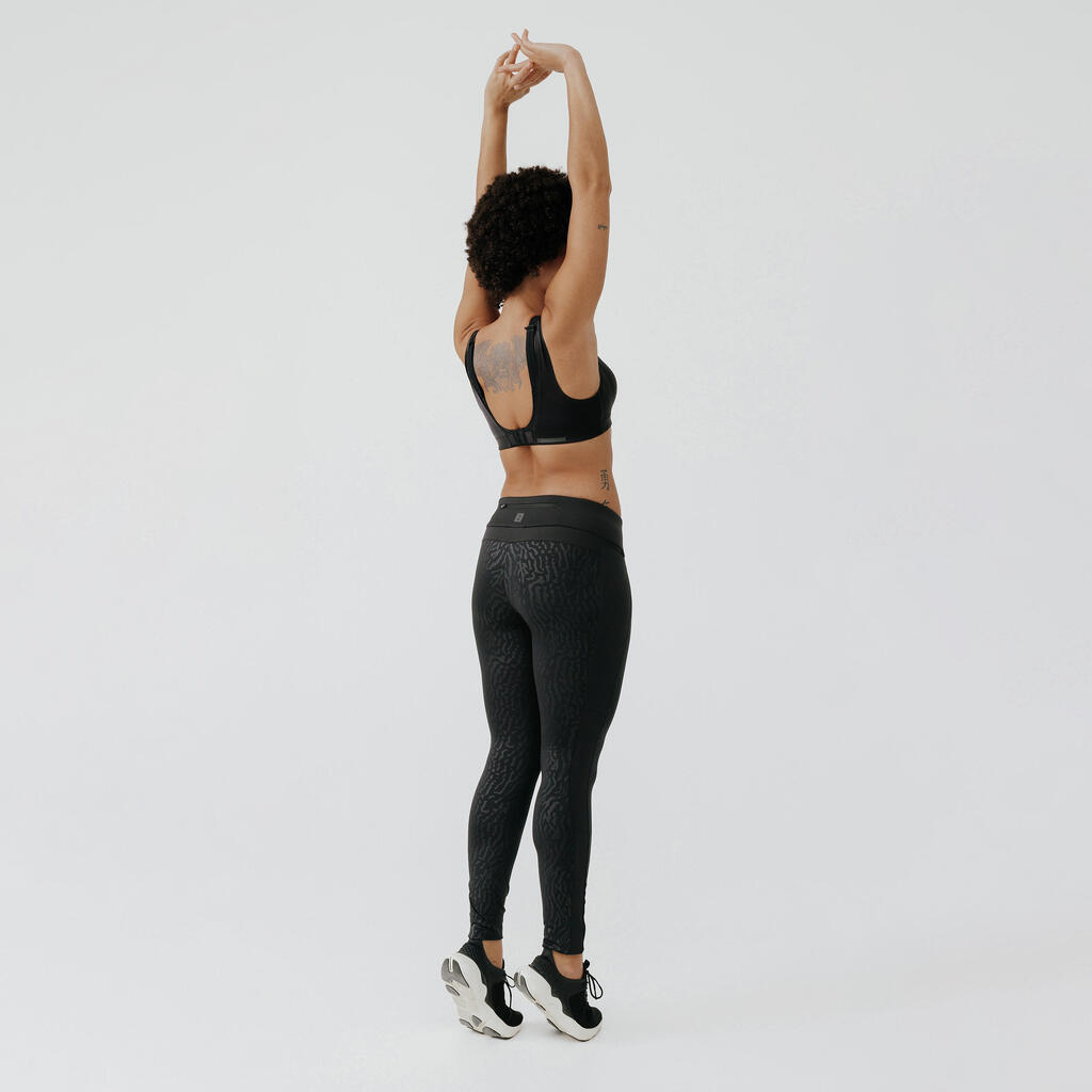 Warm+ Women's Running Warm Long Leggings - black with patterns