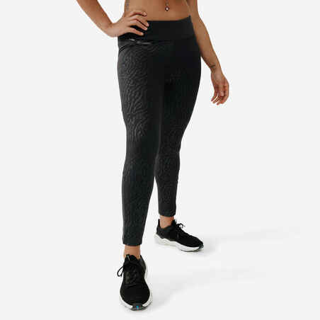 Črne ženske tekaške oprijete hlače RUN WARM+ 